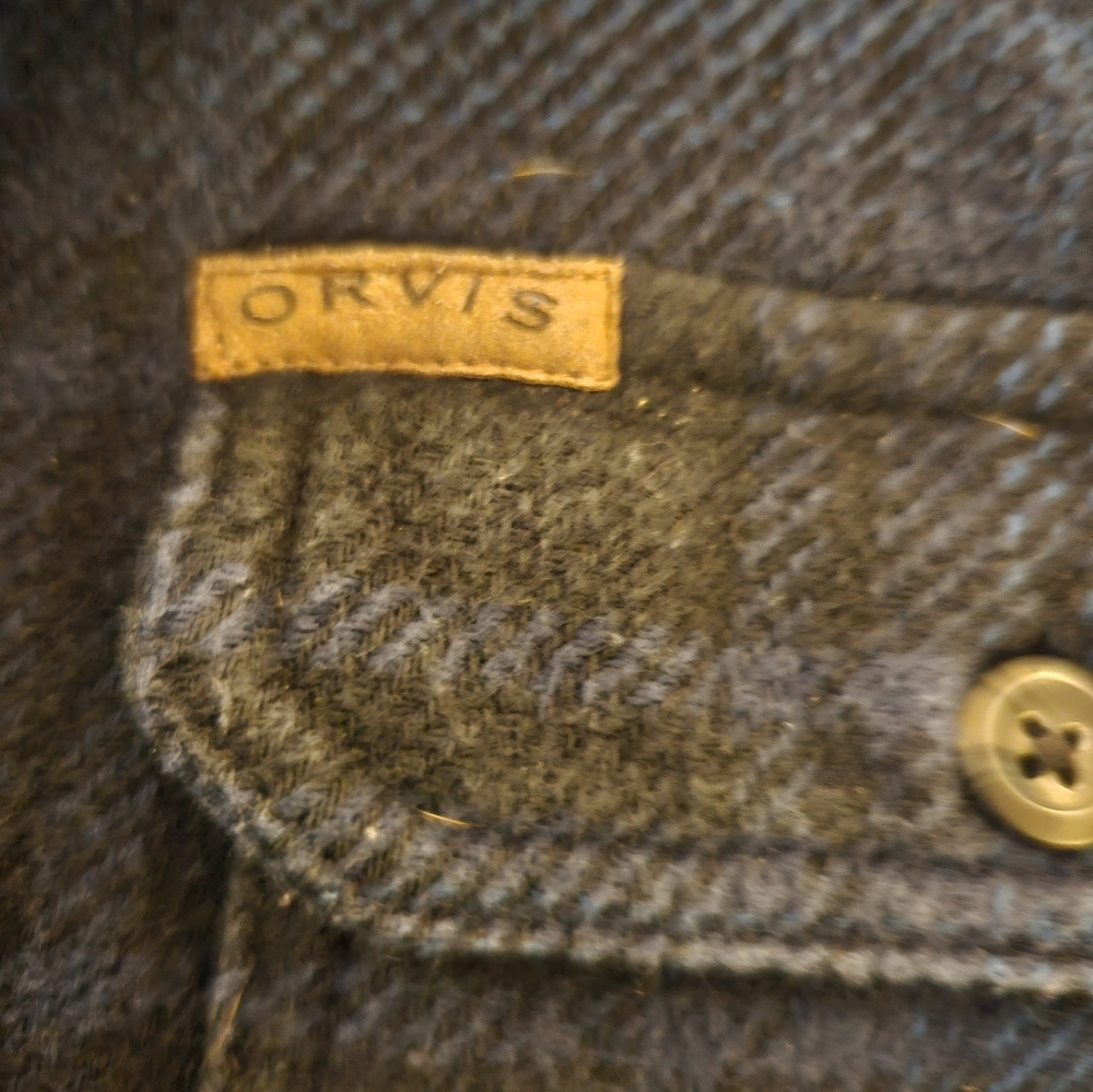 Orvis Shacket Mens M Plaid Button Up Flannel Shirt Long Sleeve Classic Outdoors - Picture 3 of 7